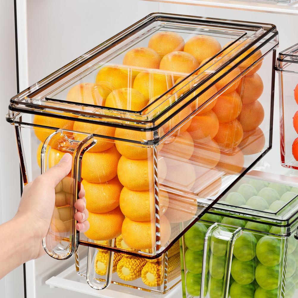 Meal Prep Veggie - Clear Refrigerator Storage Bins with Lids