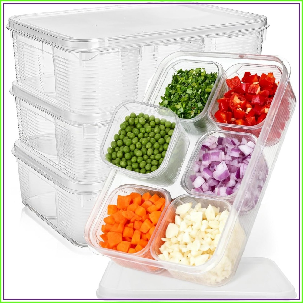 Meal Prep Veggie - 28-Piece Fridge Organizer Set with 24