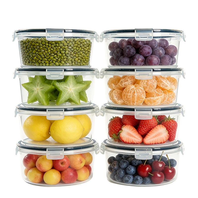 Meal Preparation - 2/4/6/8 Pcs Round Fresh-Keeping Box Set