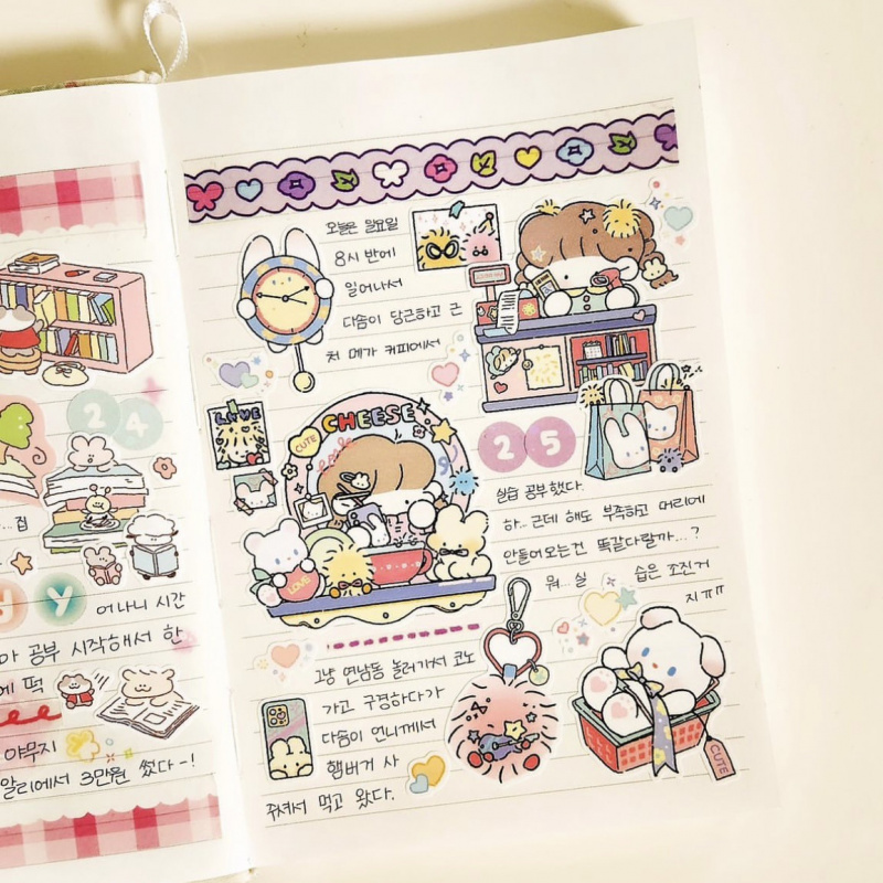 Korean Cute Cartoon Girl Chara - Meal Prep Notebook review and price