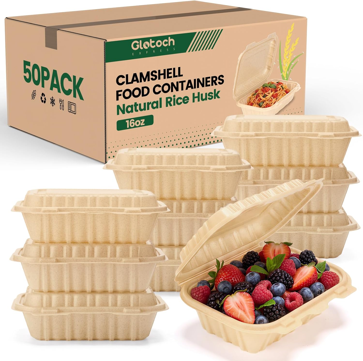 50 Pack 16oz Clamshell Take Ou - Meal Preparation review and price