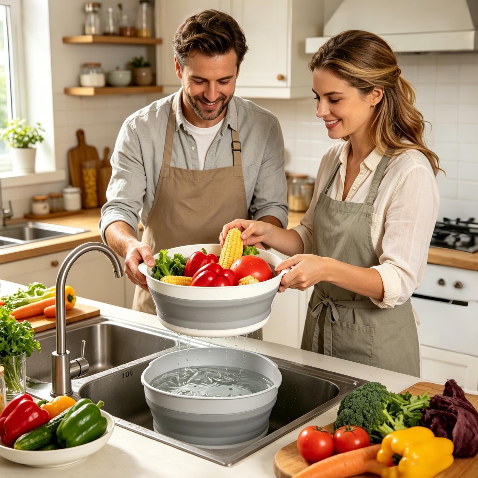 Foldable Colander Strainer Dou - Meal Prep Veggie review and price